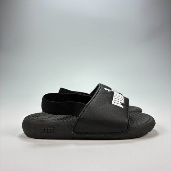 Puma Cool Cat 2.0 Black Slip On Backstrap Comfort Slide Sandals Kids Size 6 - Picture 1 of 7